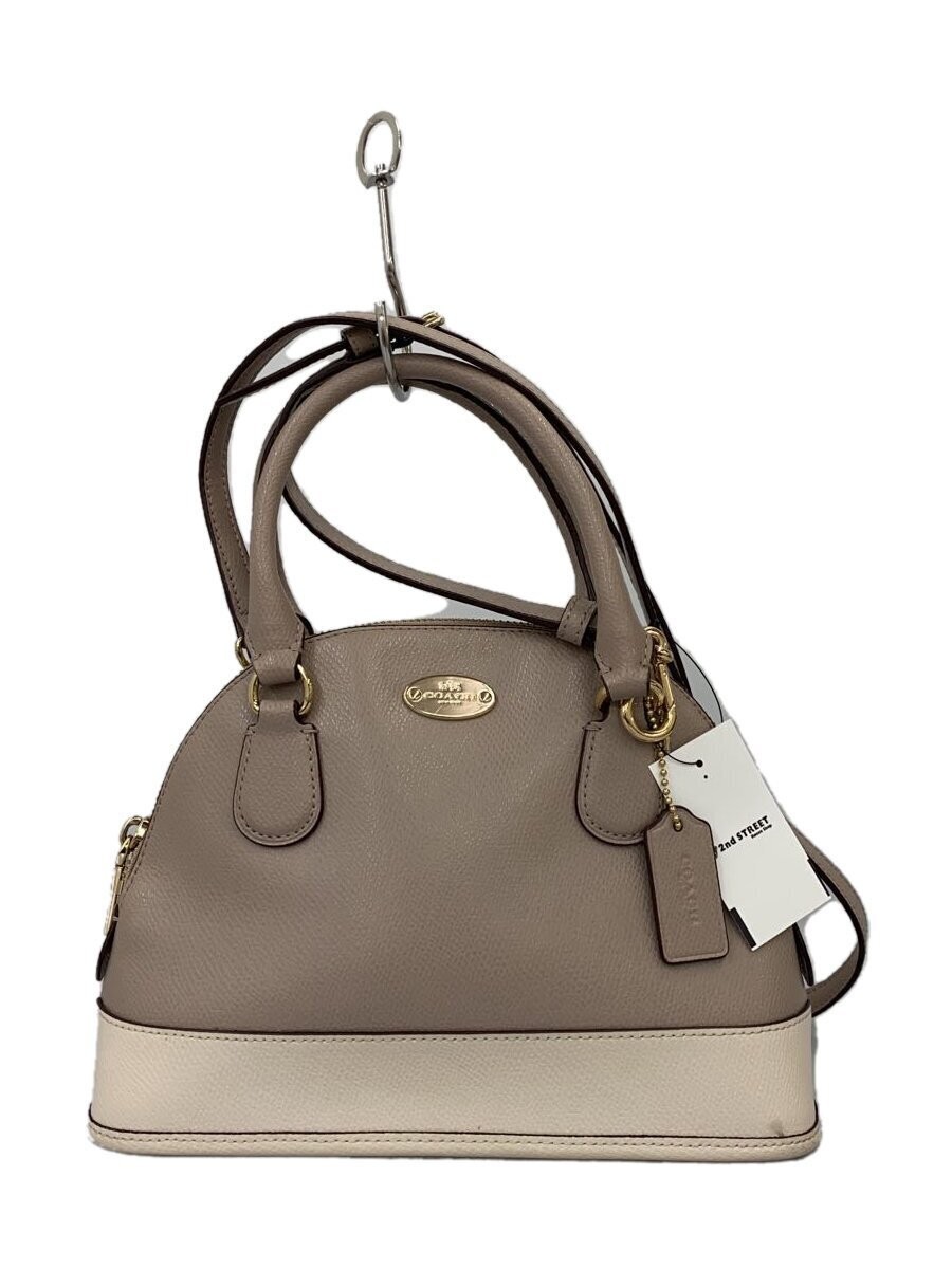 Coach Gray Leather Shoulder Bag 6cm Depth 17.5cm H 23.5cm W Preowned