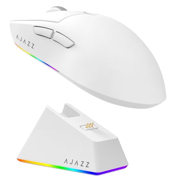 AJAZZ AJ139 V2 MC Gaming Mouse with Charging Base, White