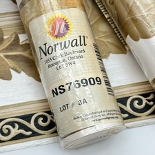 Vintage Norwall Wallpaper Border NS76909 Lot 3A Gold Leaves