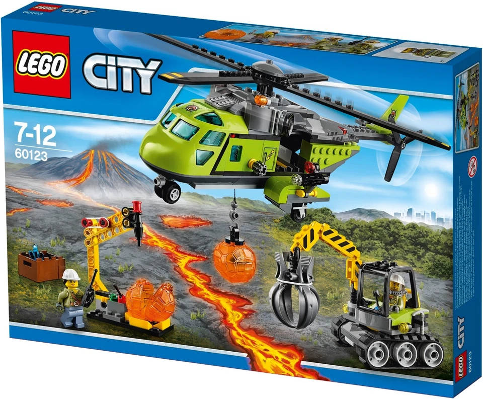 LEGO CITY Volcano Supply Helicopter New Sealed Retired Building Set 60123 Damage - Image 2 of 4