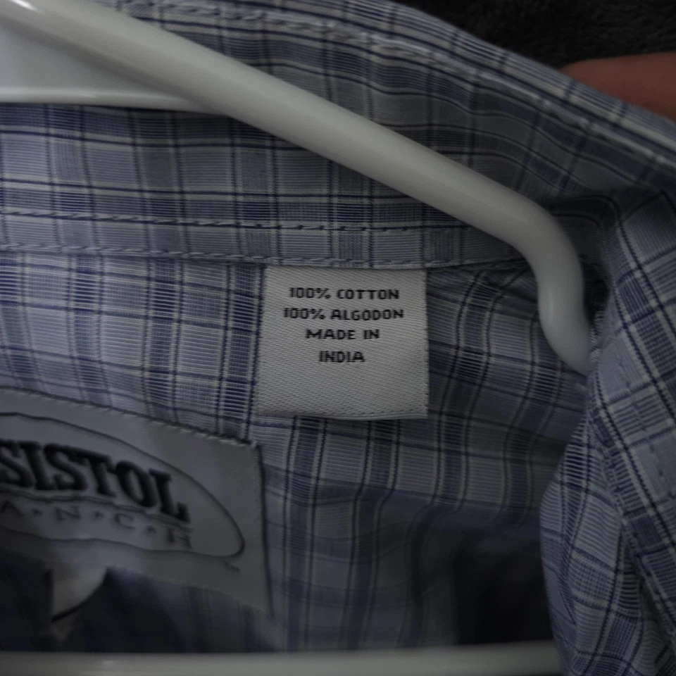 Vaquero Resistol Ranch Cuadrado Abotonable Manga Larga Exterior Cuadros Color Claro Foto 3 de 4