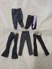 Lot Of 5 Vintage 2000s Barbie Jeans For 11" Doll. 3 Jeans 2 Capris.