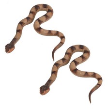 2Pcs Realistic Fake Snakes Toy Lifelike Rubber Rattlesnake Snake Scare Birds ...