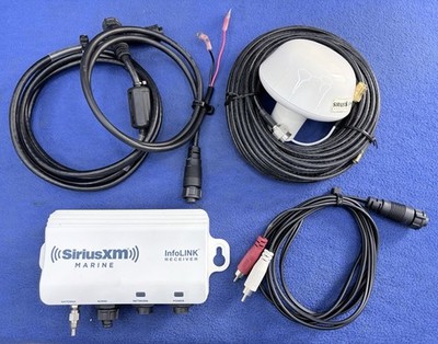 Raymarine SR200 INFOLINK SiriusXM Receiver, Complete W/ Cables & Antenna E70499
