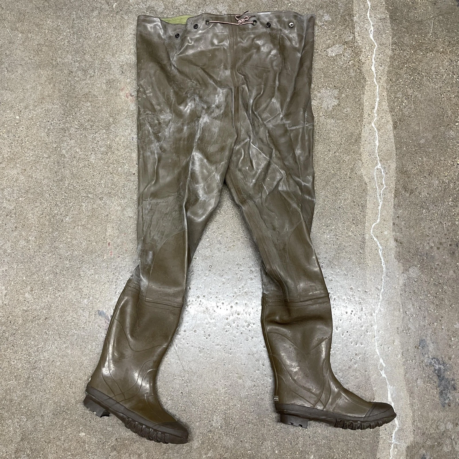 Vintage Pro Line Chest Waders Mens 13 Brown Rubber Bootfoot Insulated
