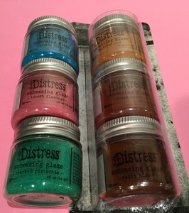 6 brand new jars of Tim Holtz / Ranger Distress embossing glaze 
