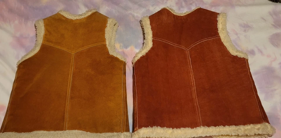 Chalecos vintage de gamuza de oveja para niños/adolescentes de los años 60 - hechos a mano estilo occidental Foto 2 de 4