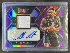 2022-23 Panini Select Isaiah Stewart Auto Memorabilia Jersey Purple #/99 Pistons