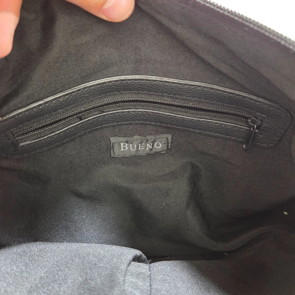 Bolso de hombro hobo con correas ajustables de cuero sintético guijarro negro Bueno para mujer Foto 4 de 4