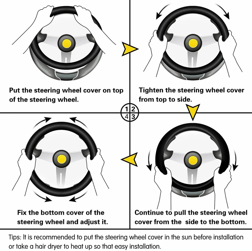 Genuine Leather Universal For Holden Steering Wheel Cover Car Truck Van Interior - image 3 of 4