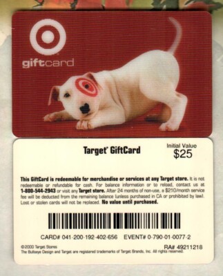 TARGET Bullseye Wagging His Tail ( 2000 ) Lenticular Gift Card ( $0 ) V4 - RARE