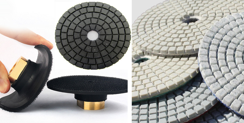 4" granite marble polishing pad 50+flexible rubber backer stone concrete grinder