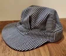Vintage Engineer Striped Conductor Hat Cap Railroad Train Size Child