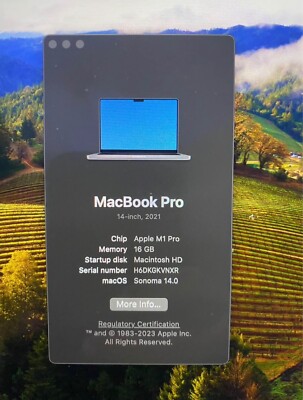 Apple MacBook Pro 14.2'' (512GB SSD, M1 Pro, 16GB) Laptop - Space Gray -...