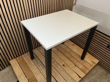 Tisch, Beistelltisch, Bürotisch 80x60cm, weiß schwarz