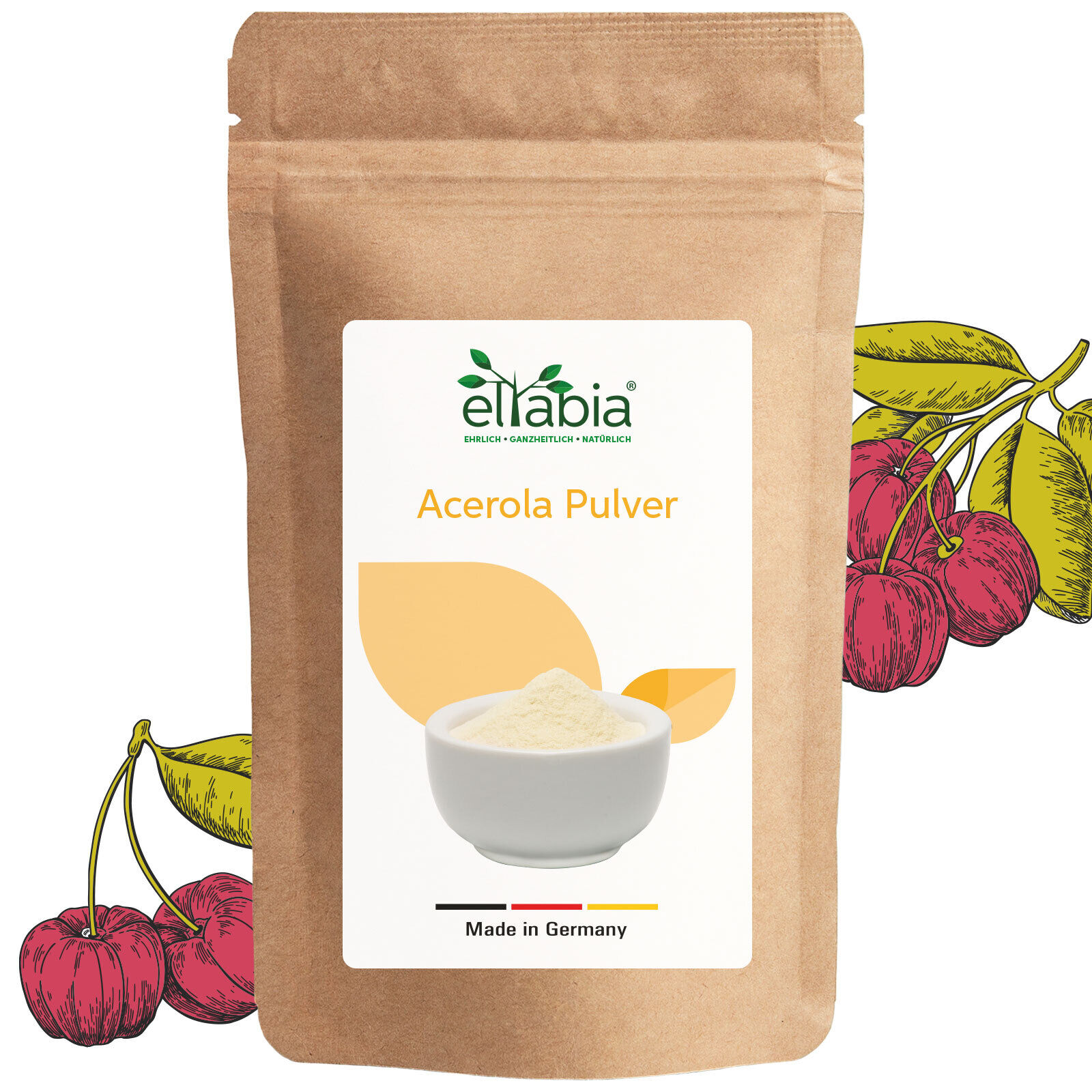 Acerola Pulver 1Kg in Rohkost-Qualität 25 Vitamin C Acerola Kirsche Extrakt