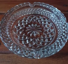 Vintage MCM 5.25" Diameter Glass Ashtray Pressed Glass No Chips or Cracks EUC 