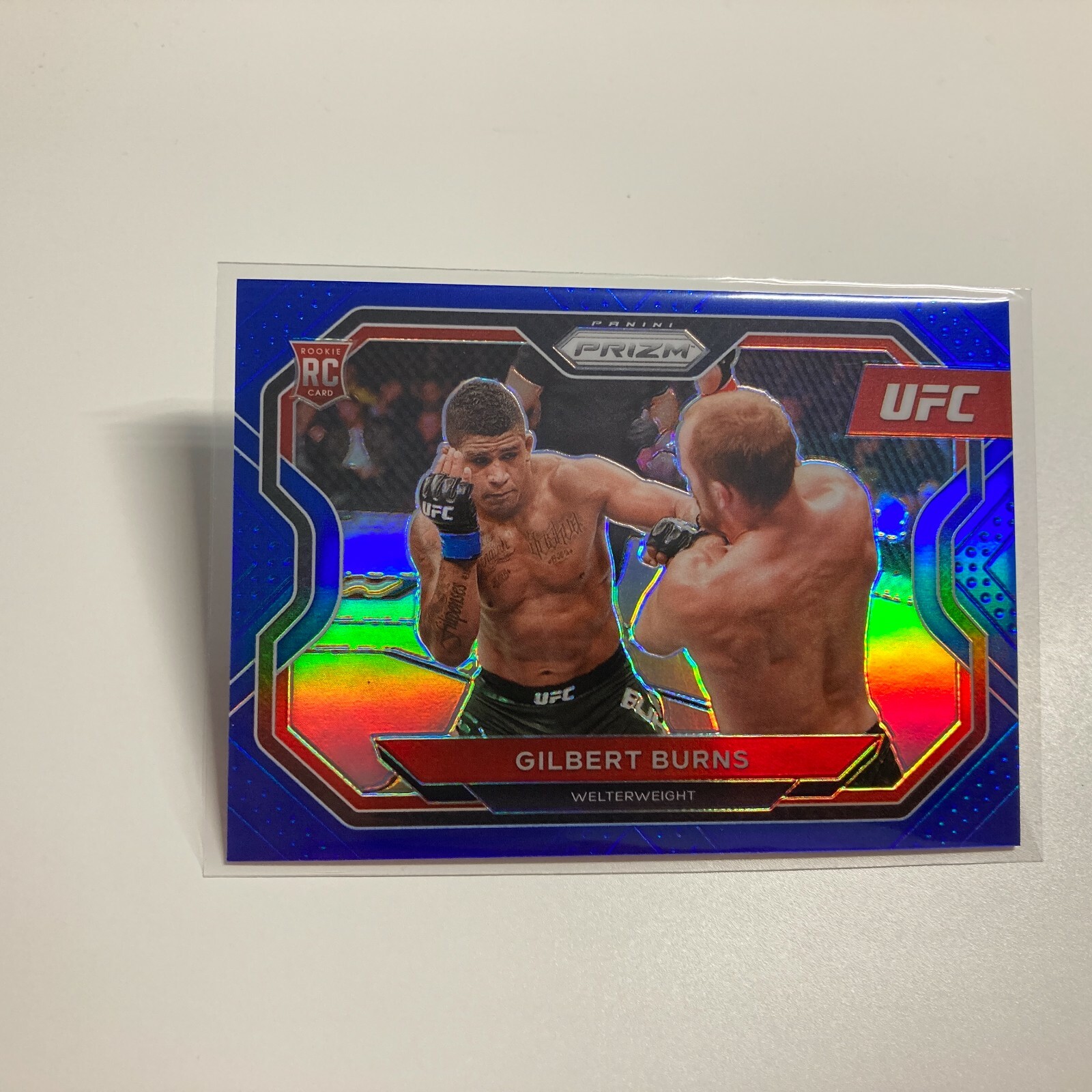 Gilbert Burns 2021 Panini Prizm UFC Blue Refractor RC Rookie Card 80/199 #178