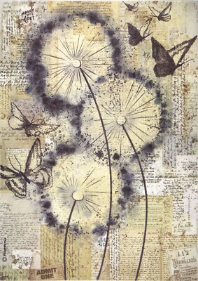 Reispapier für Decoupage Scrapbook Blatt - Stamperia A/4 - weht im Wind