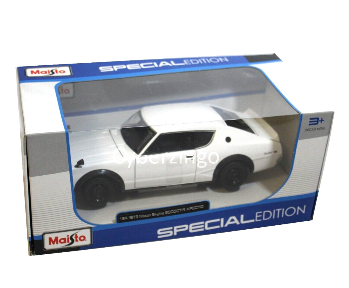 1973 Nissan Skyline 2000 GT-R Maisto 1:24 White Diecast Model Car
