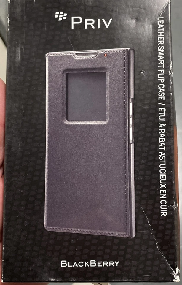 Funda inteligente abatible BlackBerry Priv de cuero genuino original Blackberry OEM Foto 3 de 3