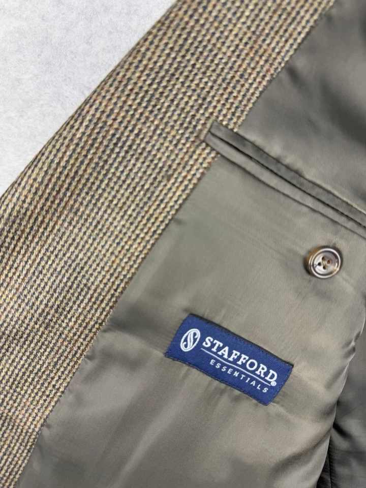 Blazer Stafford Para Hombres 42R Marrón Blazer 100% Lana Abrigo Deportivo Chaqueta Dos Botones Foto 4 de 4