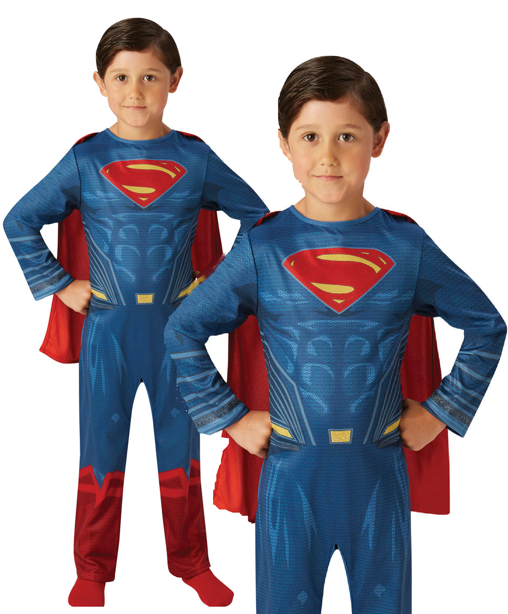 Superman Boys Costume Kids Superhero DC Comics Fancy Dress Outfit