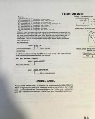 YAMAHA YZ 80 L 4ES8 PARTS LIST MANUAL CATALOGUE 1999 paper