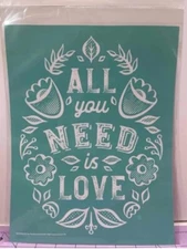NEW “All You Need Is Love” Chalk Couture Chalk Transfer Stencil Size B RETIRED