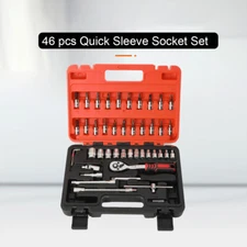 46pcs 1/4 inch Drive Socket Ratchet Wrench Set, Car Repair Socket Wrench