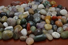 120 PCS BULK ASSORT MIX TUMBLED AGATE STONE ROCK PEBBLES AQUARIUM 3 LBS BD-16