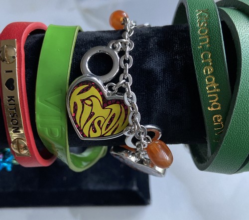 8 Kitson LA Mixed Bracelet Jewelry Lot Retro Style Bangle Chain Cuff - Picture 4 of 6
