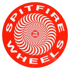 Spitfire Wheels Skateboard Sticker Classic Large Red/White 7.5"