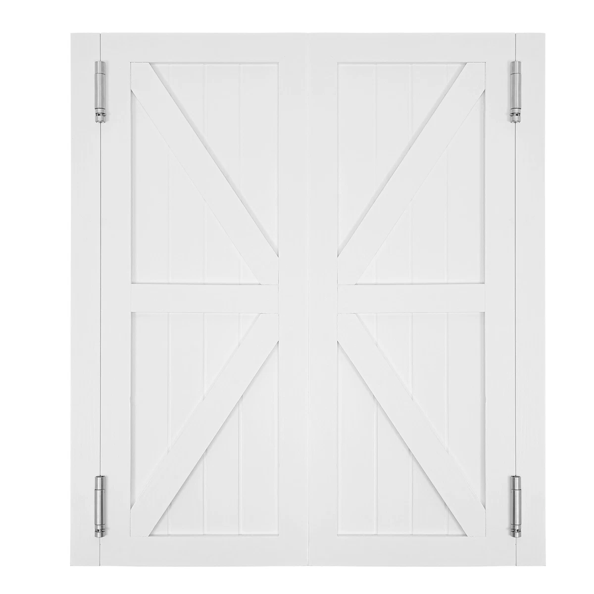 Puerta batiente de madera blanca montada en la pared doble media puerta de café salón bar con bisagra