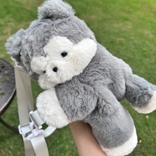 Lady Girl Faux Fur Siberian Husky Bag Cute Puppy Doll Crossbody Bag Fluffy Soft