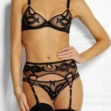AGENT PROVOCATEUR DI DI BRA 32C/D 34B/C/D 36B/C & 2 SUSPENDER & THONG BNWT