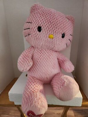Build A Bear Hello Kitty 18'' Pink Waffle Plush Sanrio  2011 Retired ''Missing Bow