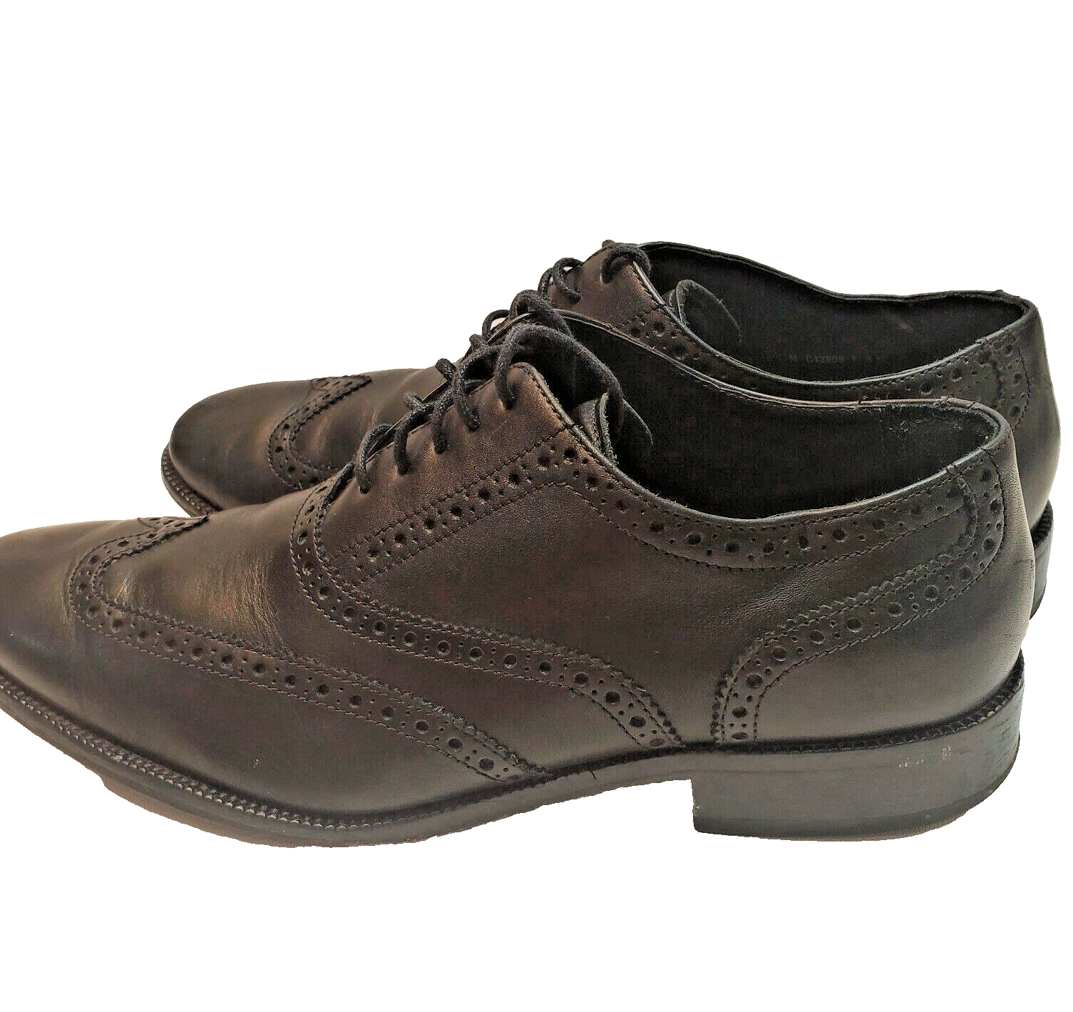 SAOLA Scarpe Oxford Cole Haan Williams in pelle a coda di rondine nere da uomo taglia 10 5 M C12209