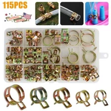115X Hose Spring Clamps 6-22mm Fastener Fuel Water Line Pipe Air Tube Clips Kit