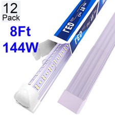 12Pack 8Foot 144W Integrated Led Light Bulbs T8 8FT Led Shop Light Fixture 6500K