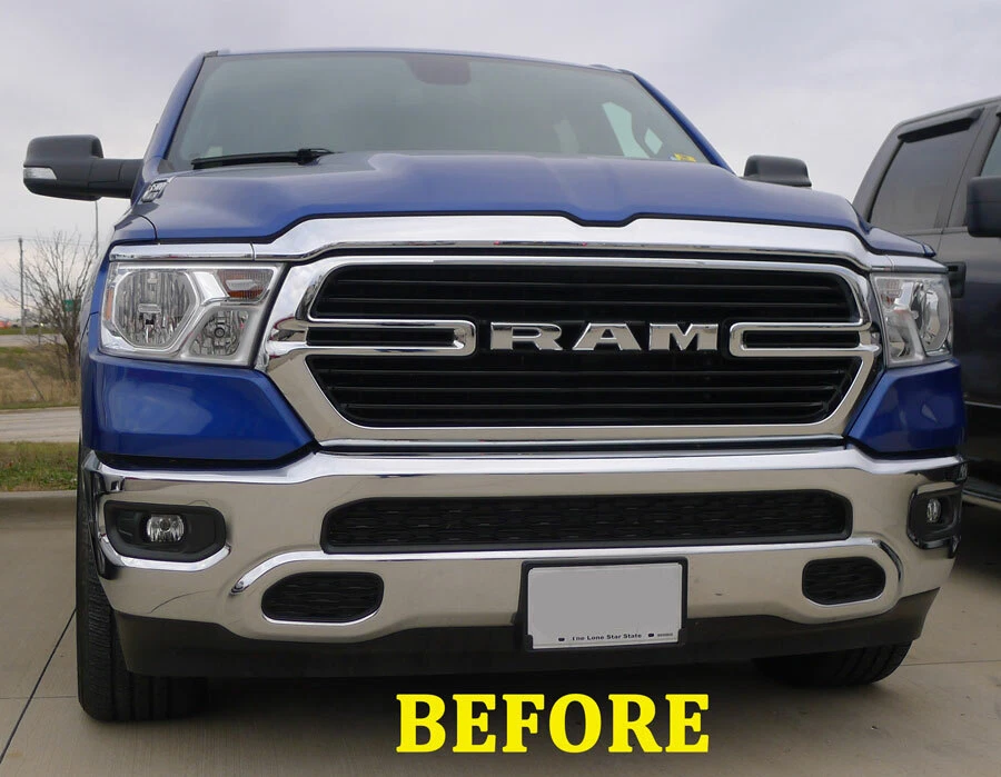 Se adapta a Dodge Ram 2019-2021 parrilla cromada parrilla de inserción Big Horn/Laramie/Lonestar Foto 3 de 4