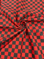 Premium One Inch Checkered Poly Cotton Fabric Sold By The Yard.