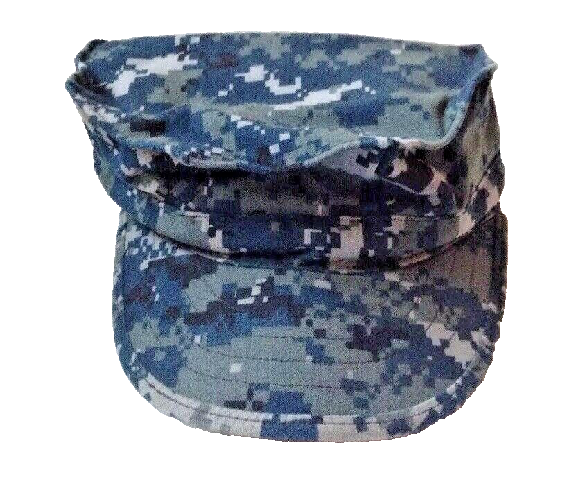 US NAVY DIGITAL CAMO 8 POINT WORKING UTILITY CAP HAT, SIZE 7