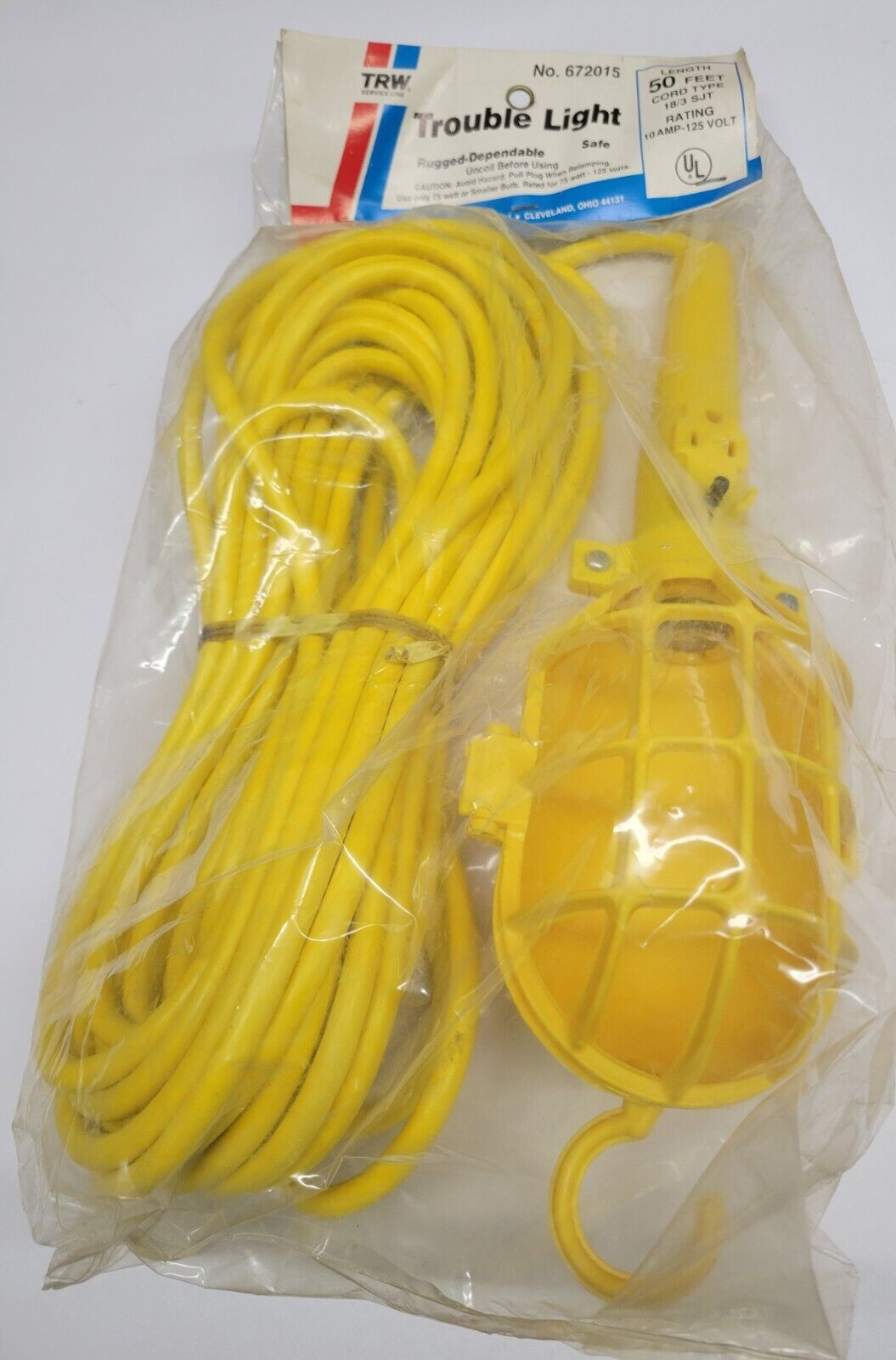 TRW 50 FT HD Mechanics Underhood Trouble Work Light w/ Outlet 18/3 SJT Made USA