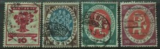 Germany 1919/20 set of 4 stamps SG 107/110 Used cat £10