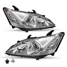 Headlights Assembly For 2007-2009 Lexus ES350 Chrome Halogen W/O HID Pairs