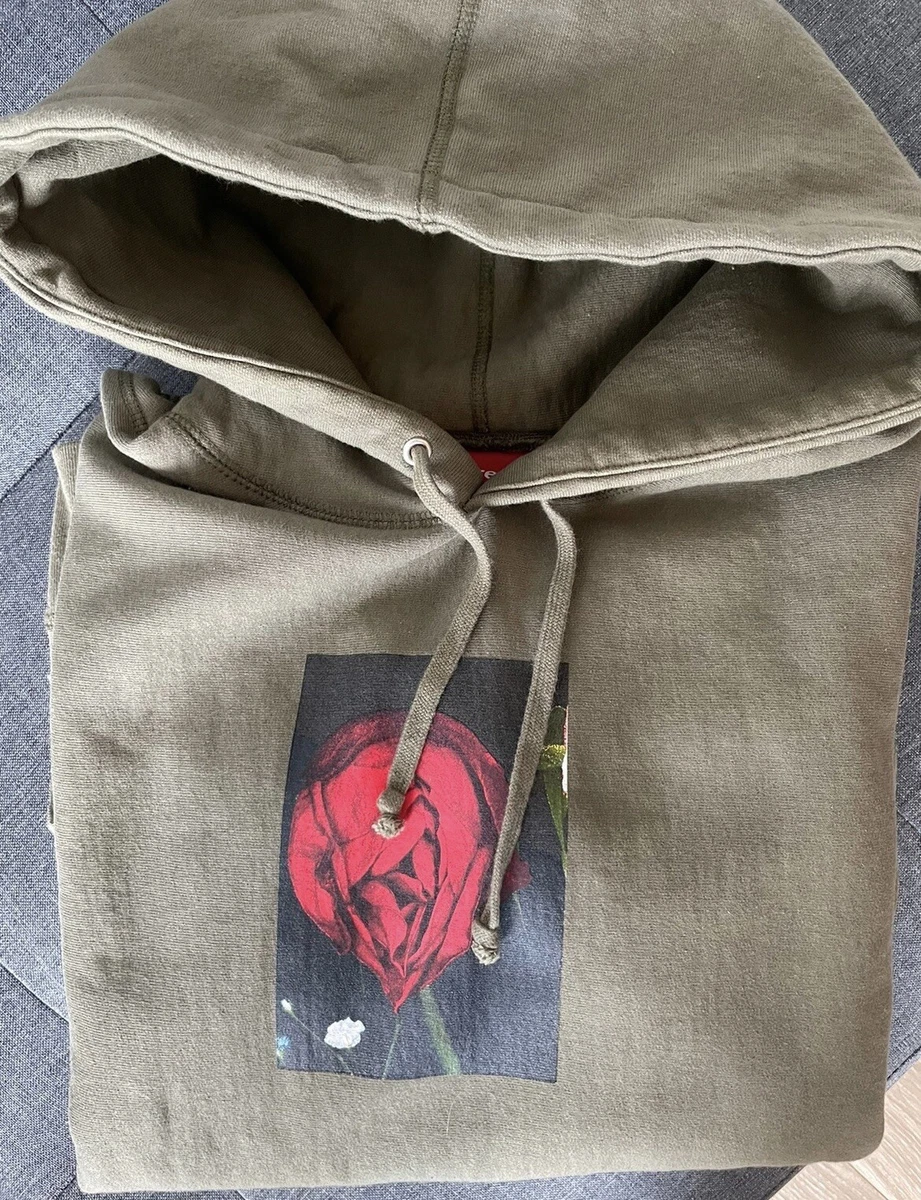 Supreme Araki Rose Hooded Sweatshirt Olive Size Medium Hoodie FW16