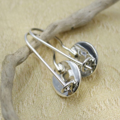 Mondstein Ohrhänger Sterling Silber 925 Ohrringe Ohrschmuck Rund Indien weiß r1 - Bild 2 von 3