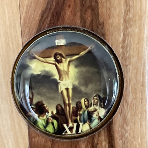 Bible Good News in Olive Tree Wooden Case, Cross & All Stations in Enamel RARE - Picture 16 of 23