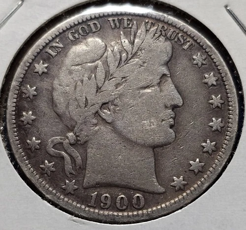 1900 S 50c Barber Silver Half Dollar. Nice Type Coin!